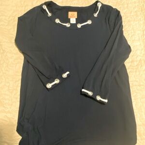 navy and white boat neck
